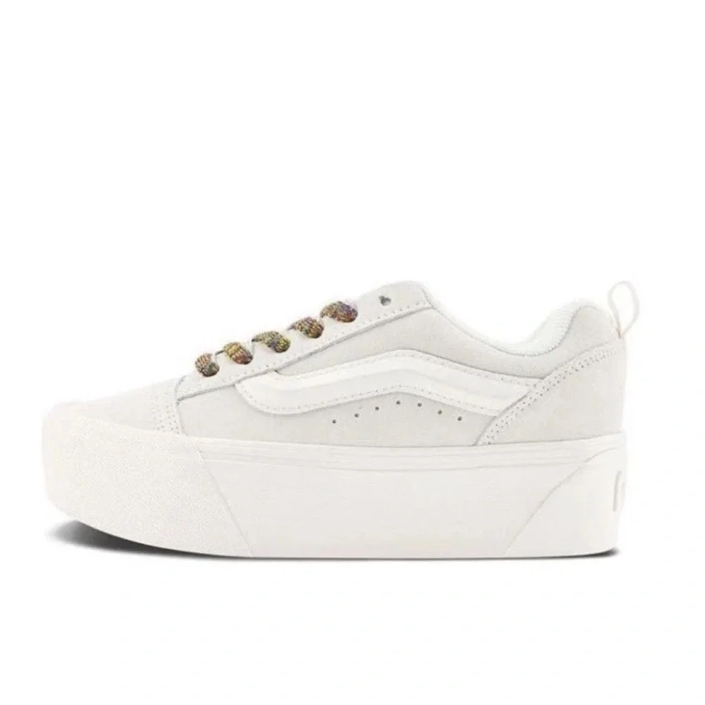 VANS Knu Stack Skate Shoes Lace Up Platform white Puffy Sneakers W 9.5 M 8 NEW - Picture 4 of 13